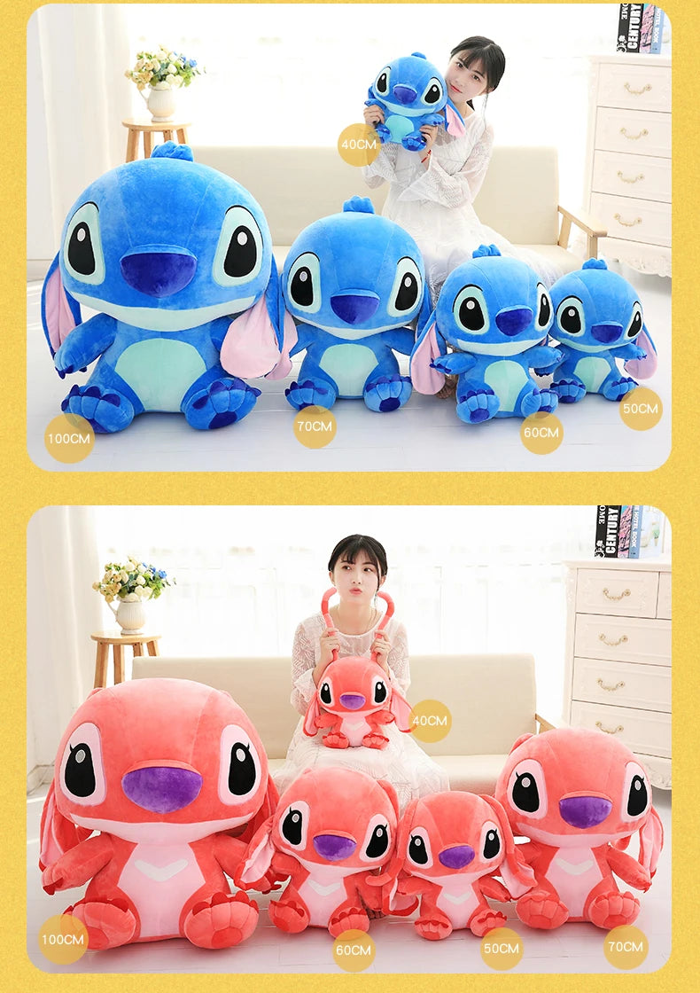 35-65cm Genuine Disney Kawaii Large Stitch Plush Toy Cute Anime Peripheral Plush Stuffed Doll Children's Birthday Christmas Gift