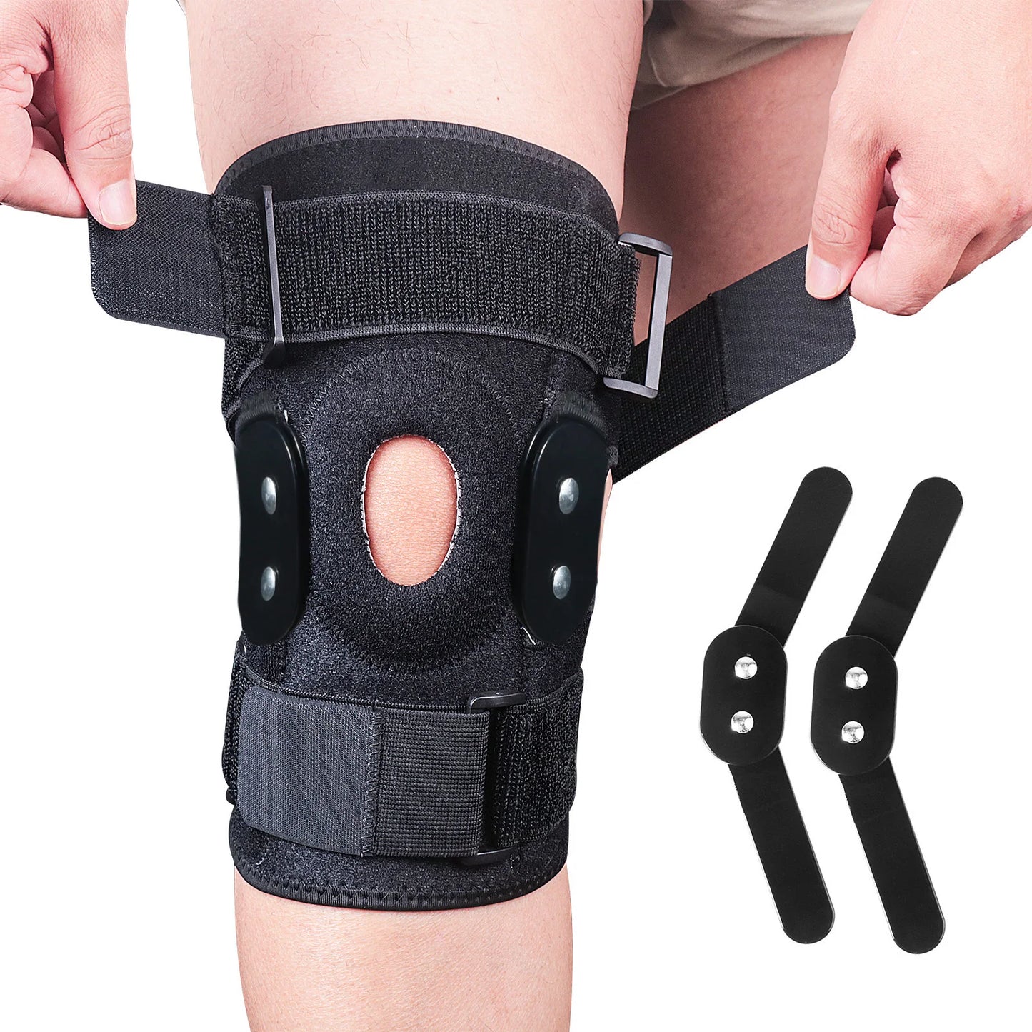 1pc Adjustable Hinged Knee Brace Knee Joint Brace Support Knee Stabilizer Knee Pad Patella Protector Arthritic Guard Pain Relief