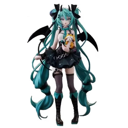 19cm Hatsune Miku Anime Little Devil Raccoon Kawaii Action Figure Pvc Doll Model Figure Toys Desktop Decoration Holiday Gift