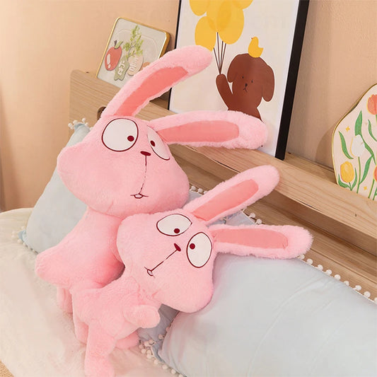 Cute Funny Plush Rabbit Toy Pink Cartoon Bunny Doll for Kids Birthday Xmas Gift Stuffed Animal Cuddly Pillow 120cm