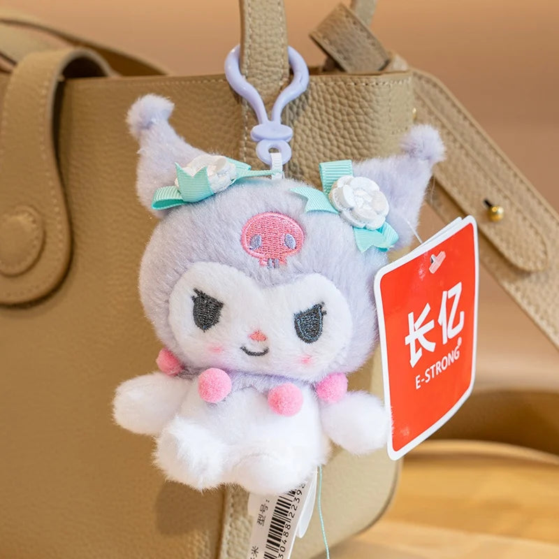 Sanrio Plush Doll Flower Series Cute Cinnamoroll Melody Plush Pendant Kawaii Hello Kitty Kuromi Plush Stuffed Doll Kid Xmas Gift