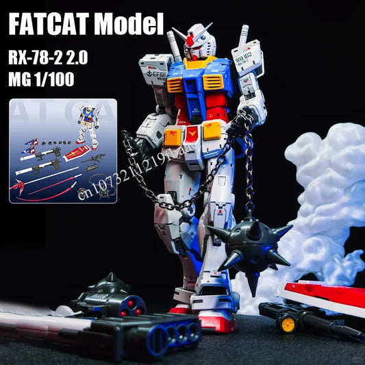 In Stock FAT CAT Model RX-78-2 2.0 MG 1/100 Assembly Model Kit Special RG 1/144 Enlarged Version Action Figure Plastic Model Toy