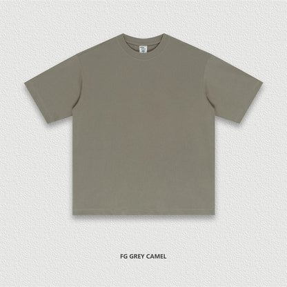 ZODF New 2025 Men Basic Solid 255gsm Cotton T-Shirts Unisex Loose Breathable Comfortable T Shirt Brand Clothes HY0973