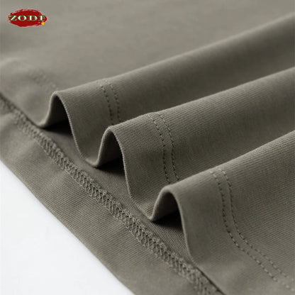 ZODF Women 2025 Summer 255gsm Cotton T-Shirts Hotsweet Girls Casual Solid Comfortable Sport T Shirt Brand Tops HY0978