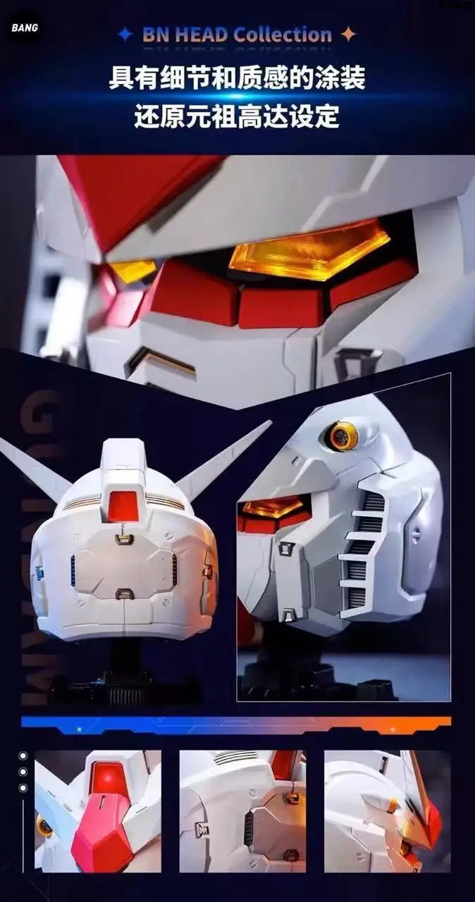 Gunpla Rx-78 Gundam BN Head Collection Action Figures Wearable Robot Helmet Kits Model Cosplay Birthday Gift for Kids