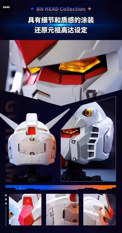 Gunpla Rx-78 Gundam BN Head Collection Action Figures Wearable Robot Helmet Kits Model Cosplay Birthday Gift for Kids