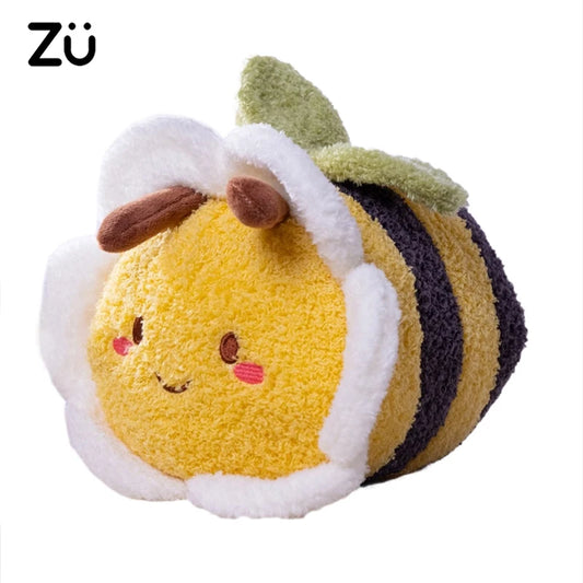ZU Cute Flower Face Honey Bee Plush Toy Lovely Shark & Bee Caterpillar Ladybug Stuffed Soft Dolls Gift for Girl Boy Home Decor
