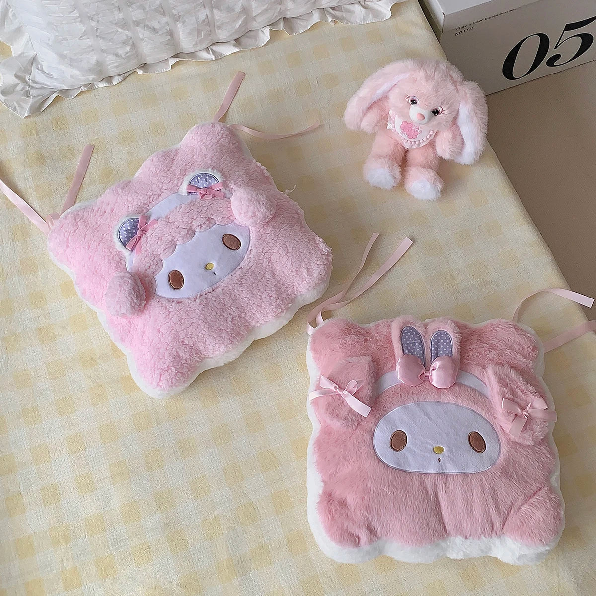 Sanrio Thickened Back Cushion Pink My Melody Throw Pillow Sofa Bed Home Decor Sweet Seat Cushion Floor Gifts Girl