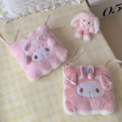 Sanrio Thickened Back Cushion Pink My Melody Throw Pillow Sofa Bed Home Decor Sweet Seat Cushion Floor Gifts Girl