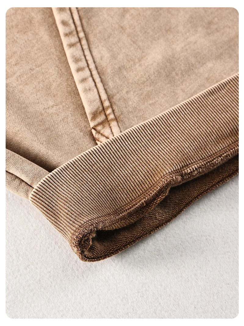 ZODF Autumn Winter Men 420gsm Heavyweight Washed Cotton Hoodie Streetwear Sweatshirt HY0307