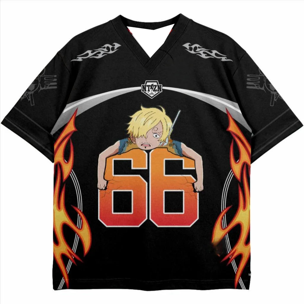 2526 New Bandai Anime One Piece Luffy Summer Jersey T-shirt Oversized 3D Adult and Children's Multifunctional Top Christmas