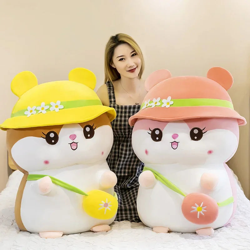 Hot 45-65cm Kawaii Hamster Plush Toy Big Size Cute Soft Stuffed Animals Sofa Pillow Plush Doll High-quality Kids Briday Gifts