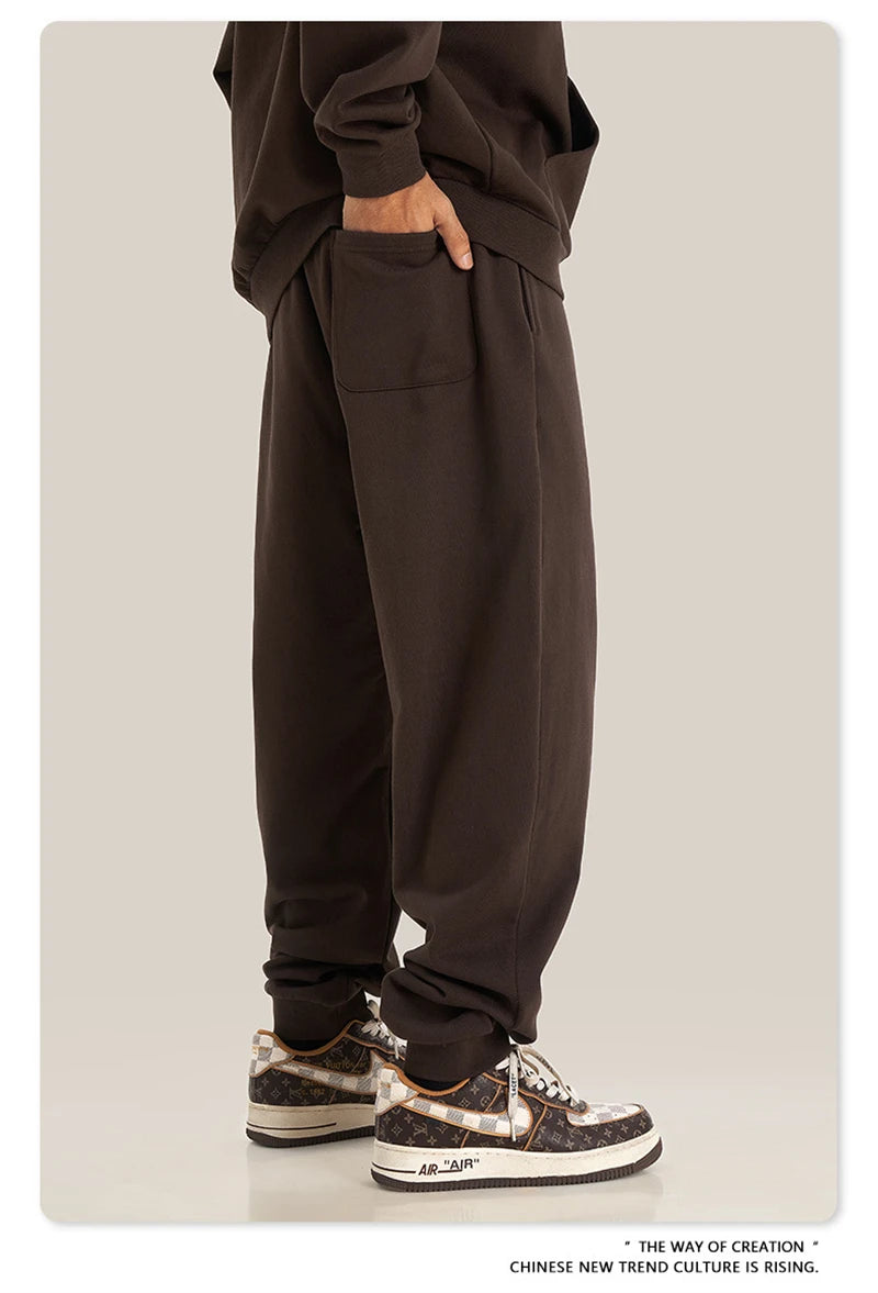 ZODF 2024 Autumn Winter Unisex Solid Sweatpants Heavyweight 440gsm Casual Loose Fit Sport Joggers HY0890
