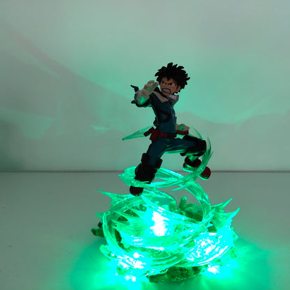 Anime Figure My Hero Academia Midoriya Izuku Bakugou Katsuki DEKU Toy PVC Model Collection DIY Effection Led Light Action Figure