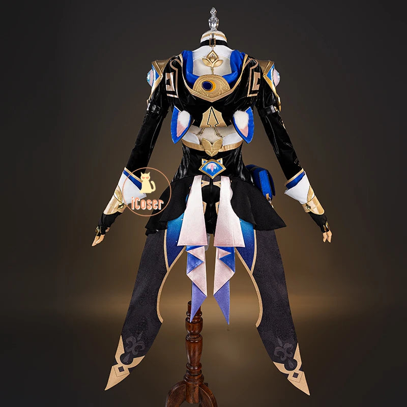 Honkai Star Rail Cipher Cosplay Costume Wig Uniform Jumpsuit Cifera Headwear Tail Halloween Party for Women Girl Carnival iCoser