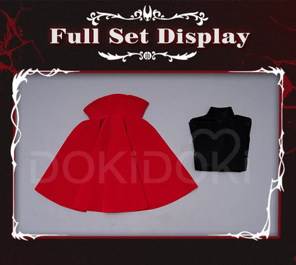 Hornet Cosplay Costume Game DokiDoki-R Men Women Halloween Costume Hornet Red Cloak Cosplay Mask Halloween
