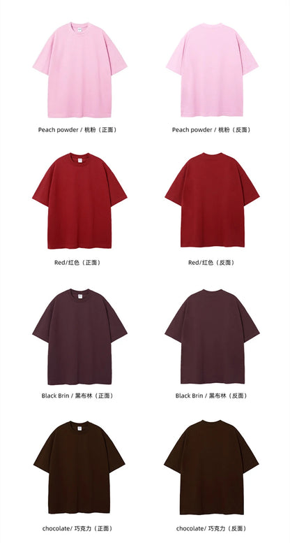 ZODF New Spring Summer Men 305gsm Cotton T Shirts Unisex Heavy Weight Oversized FG Noshrink Basic Solid T-Shirt Tees HY0165