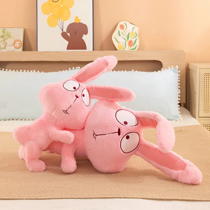 Cute Funny Plush Rabbit Toy Pink Cartoon Bunny Doll for Kids Birthday Xmas Gift Stuffed Animal Cuddly Pillow 120cm