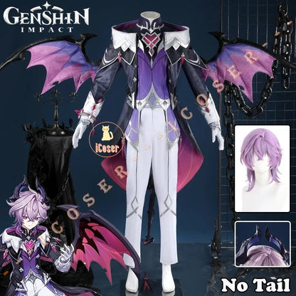 Genshin Impact Durin Cosplay Costume Wig Uniform Headwear Wings Festival Halloween Party for Women Men Girls Role Play Outfit