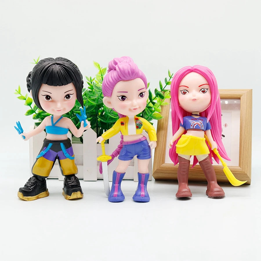 15.5cm KPop Demon Hunters Anime Figure Cartoon Cute Rumi Action Figure Kawaii Mira/Zoey Figurine PVC Collection Model Doll Toys
