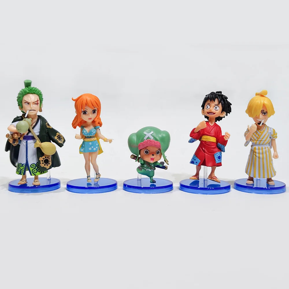 Hot 10Pcs/set One Piece Anime Figure Luffy Sanji Nami Zoro Chopper Frank Robin PVC Action Figure Model Children Dolls Gift Toys