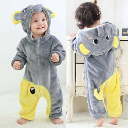 Kids Kigurumi Bebe Ropas Baby Boy Rompers for Winter Newborn 0 to 3 6 9 12 18 24 Months Unicorn Onesie with Zipper Cute Jumpsuit
