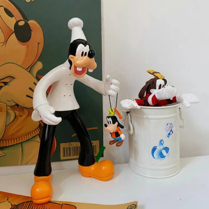 Disney Anime Figures Mickey Goofy Statue Pen Container Makeup Brush Holder Storage Bin Cute Desktop Decor Student Ornaments Gift