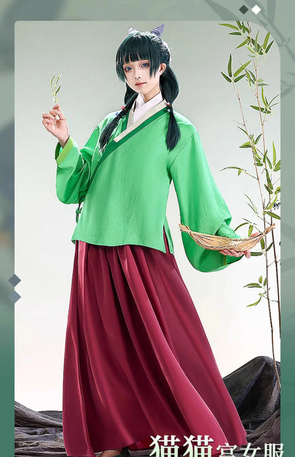 Maomao Cosplay Costume Wig Anime The Apothecary Diaries Green Outfit Dress Headwear Kusuriya No Hitorigoto Halloween for Women