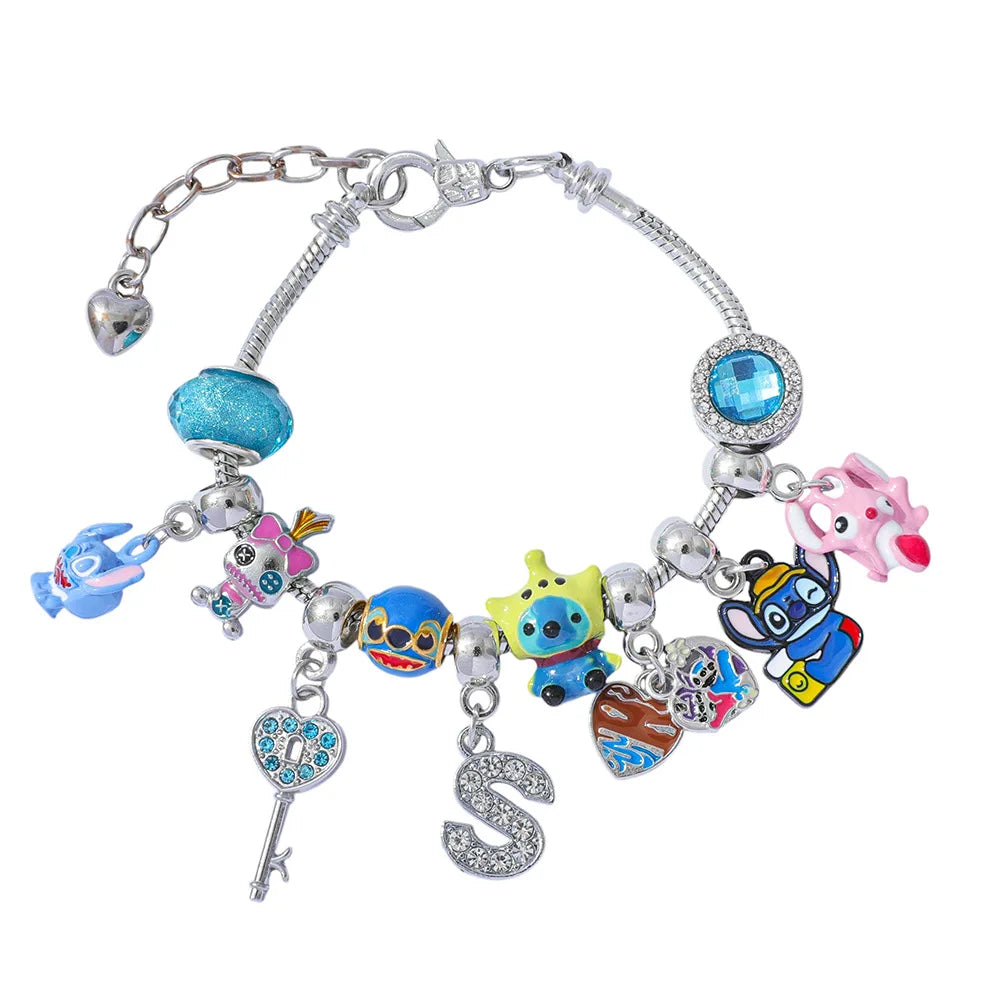 New Disney Stitch  24-Grid Christmas Countdown Calendar Blind Box - Alloy Bracelet Gift Set For Halloween & Xmas