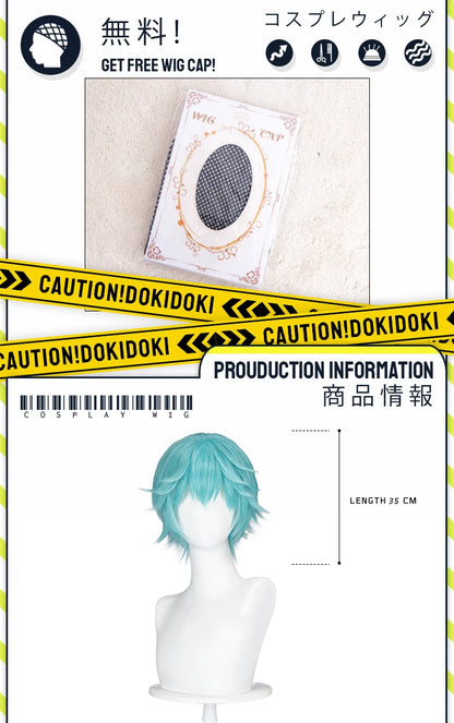 IN STOCK MIKUOO Mikuu Wig Game Cosplay DokiDoki Men 35cm Short Hair Rabbit Hole Men Ver Free Wig Cap