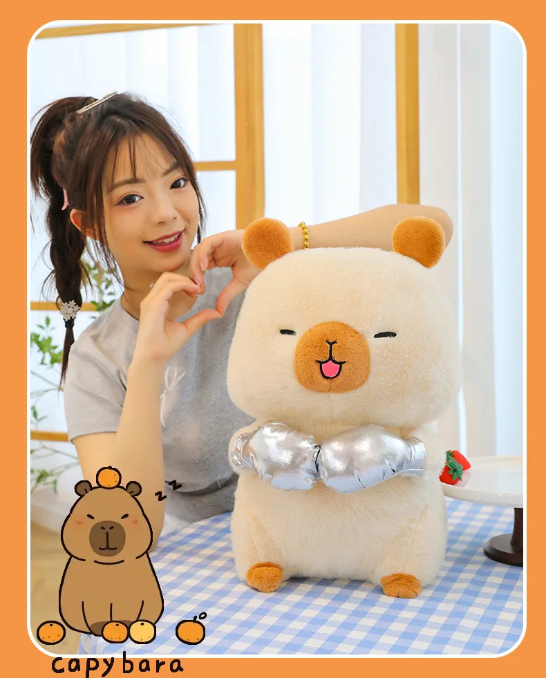 Plush Capybara Boxing Toy Stuffed Animal Cute Cuddly Pillow Decor for Kids Birthday Xmas Gift Wholesale Plush Toy Stuffed Animal