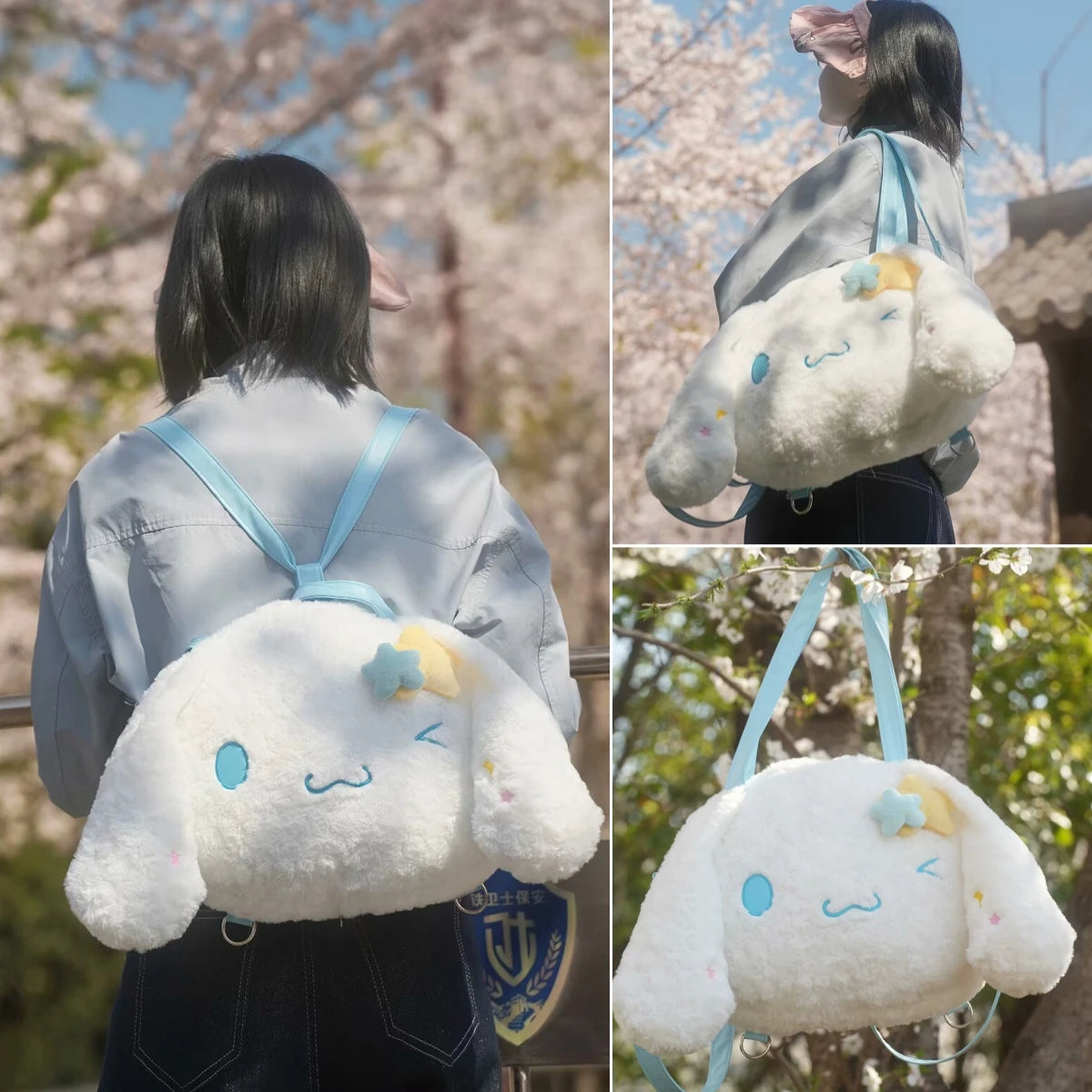 Sanrio Cinnamoroll Shoulder Bag Multipurpose Handbag Kawaii Backpack Messenger Bag Plush Bag My Melody Sweet Piano Lolita Bag