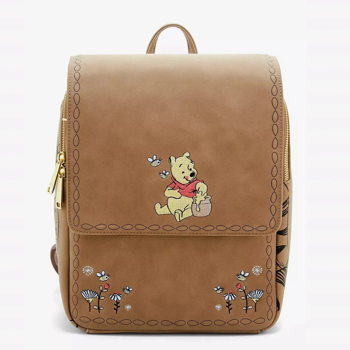 New Cute Loungefly Disney Winnie The Pooh Flower Brown Cartoon Mini Backpack Red Mickey Mouse Backpack Cute Cartoon Bag Gifts