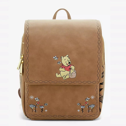 New Cute Loungefly Disney Winnie The Pooh Flower Brown Cartoon Mini Backpack Red Mickey Mouse Backpack Cute Cartoon Bag Gifts