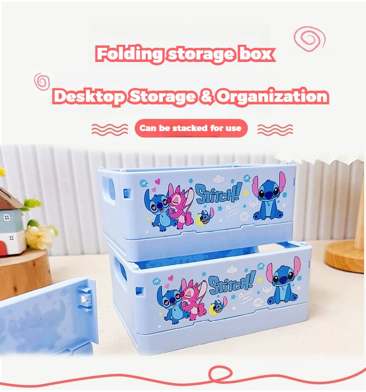 New Stitch Folding Storage Box Interstellar Baby Stitch Stacking Music Desktop Stationery Storage Rack