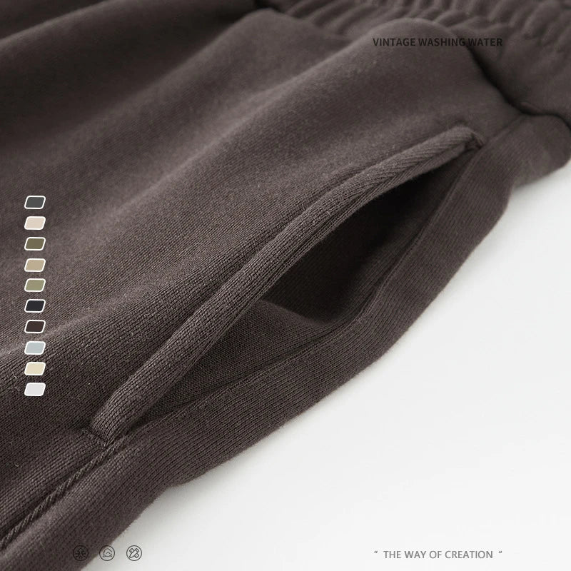 ZODF New 2025 Autumn Men's 445GSM Sweatpants Unisex High Street Soft Knitted Straight Pants Brand Streetwears Tracksuits HY0382