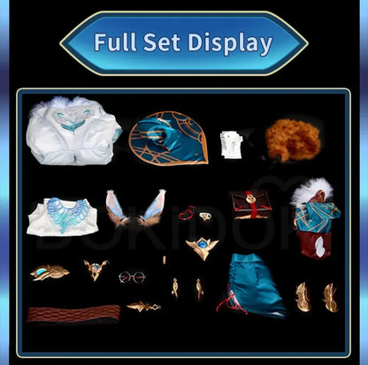 IN STOCK Auroraa Kaynn Cosplay Costume Game Cosplay DokiDoki-R Women Auroraa Witch Costume Mace Hat Ears Props