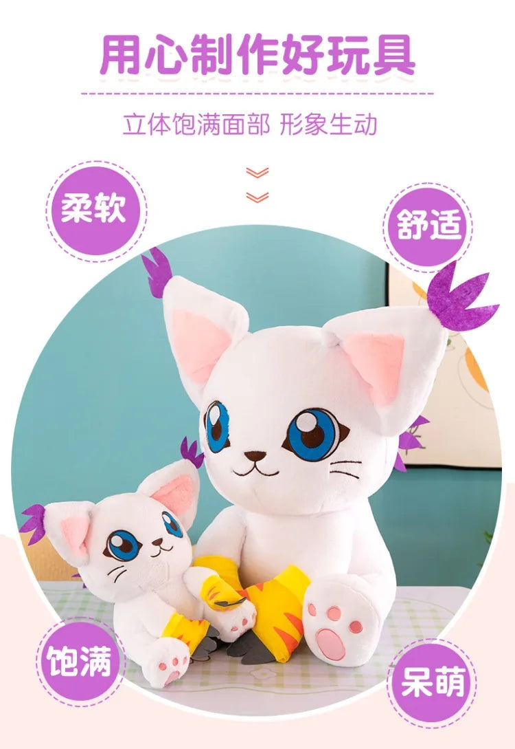 New Digimon Adventure Plush Toys Tailmon Action Figure Cartoon Stuffed Sitting Position Doll Soft Pillow Room Decor Toys Gifts