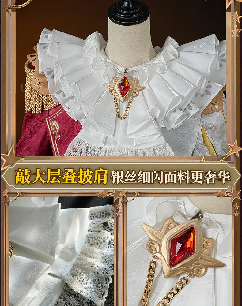 Identity V Hullabaloo Mike Morton Brightest Star Cosplay Costume Wig Uniform Hat Props Halloween Party for Women Men Carnival