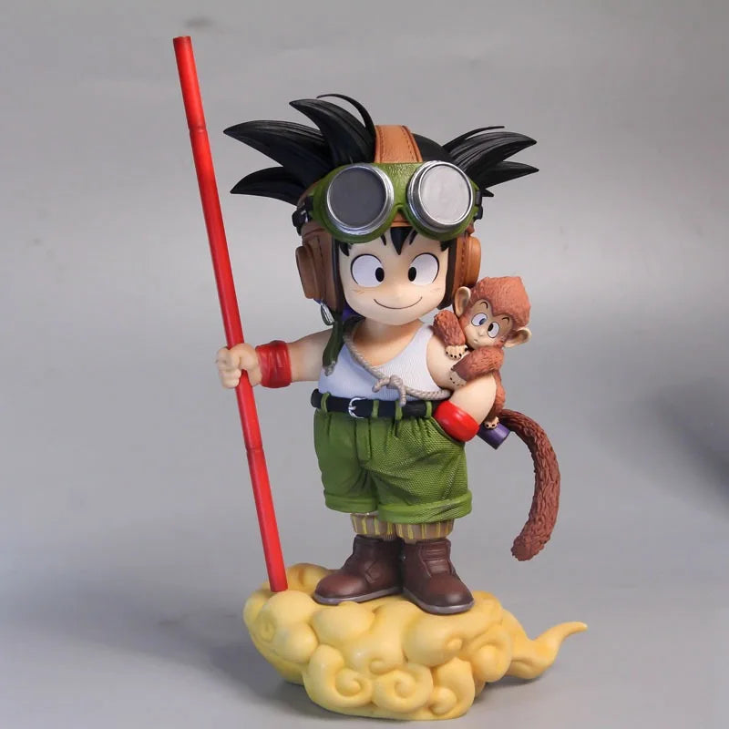 2024 New 25.8cm Dragon Ball Gk Monkey Goku Statue Figures Anime Doll Cloud Super Saiyan Model Figure Box Gift Toy For Children
