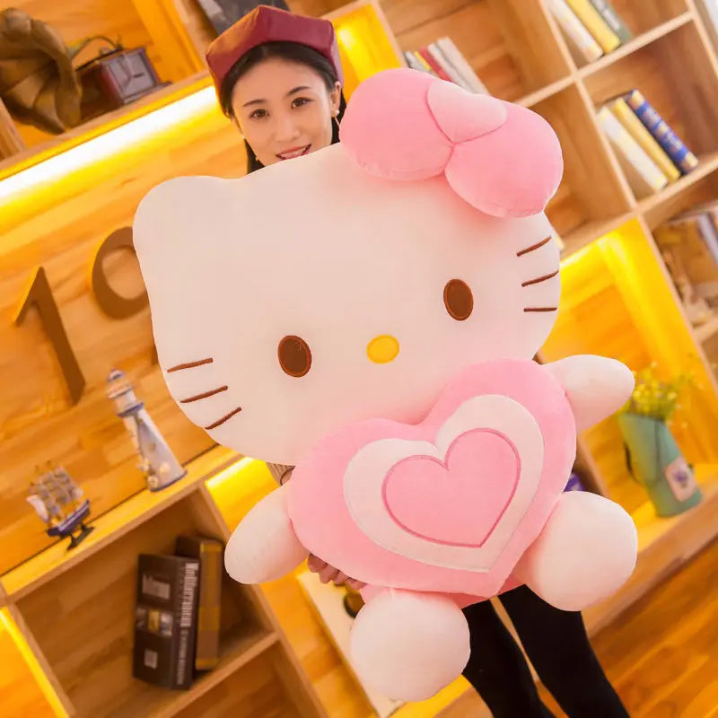 Aoger Kawaii Hello Kitty Plush Doll Anime Cartoon Animal Soft Stuffed Plushie Pillow Plush Peluche Kt Cat Toys For Kid Girl Gift