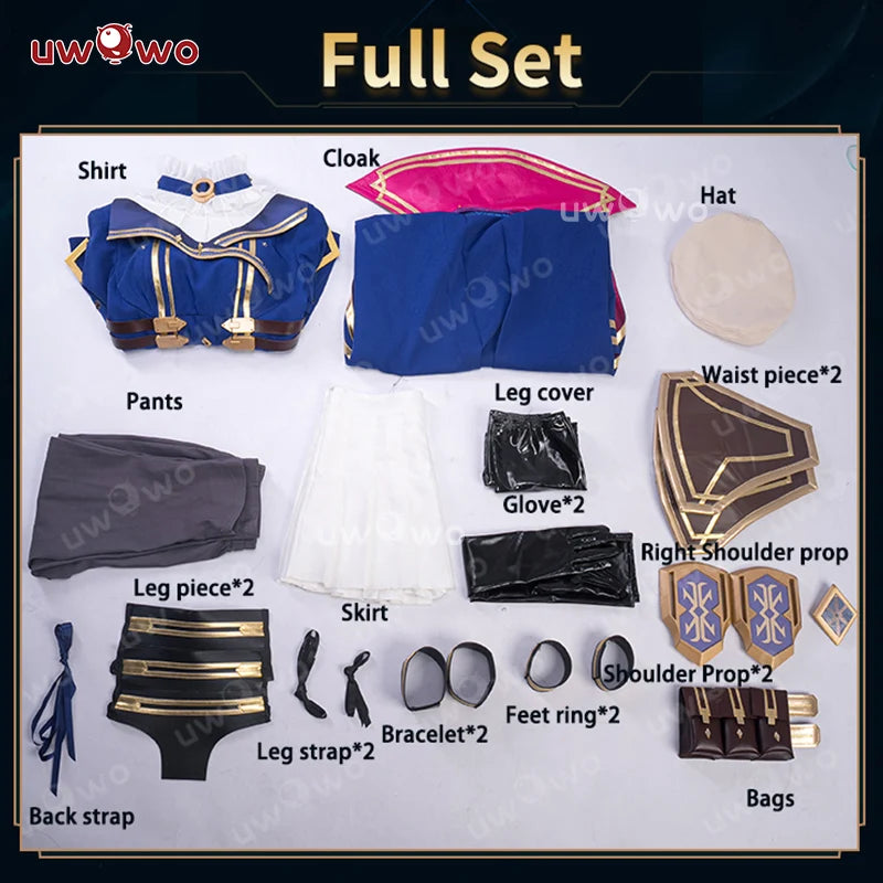 LAST BATCH UWOWO Caitlyn Cosplay Game LOL Caitlyn Arcane Commander Cosplay Costume With Cloak Hat Prop Halloween Costume