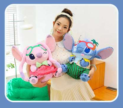 Disney 60cm Summer Watermelon Stitch Kawaii Plush Toy Cartoon Cute Soft Pillow Home Decoration Doll Children's Christmas Gifts
