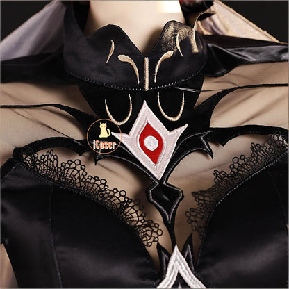 Genshin Impact Ronova Cosplay Costume Wig Dress Uniform Headwear Four Shades Halloween Party Women Girls Carnival Props iCoser