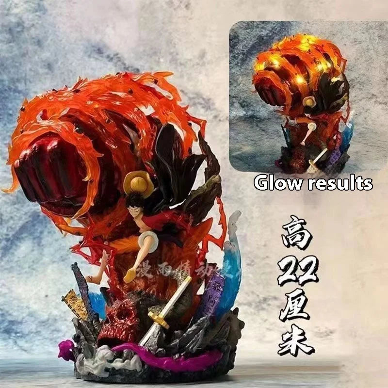 2025 One Piece Gk Anime Figure Luffy With Led Toys Gear 3 Figurine Red Roc Pvc Statue Collectible Model Decoration Birthday Gift