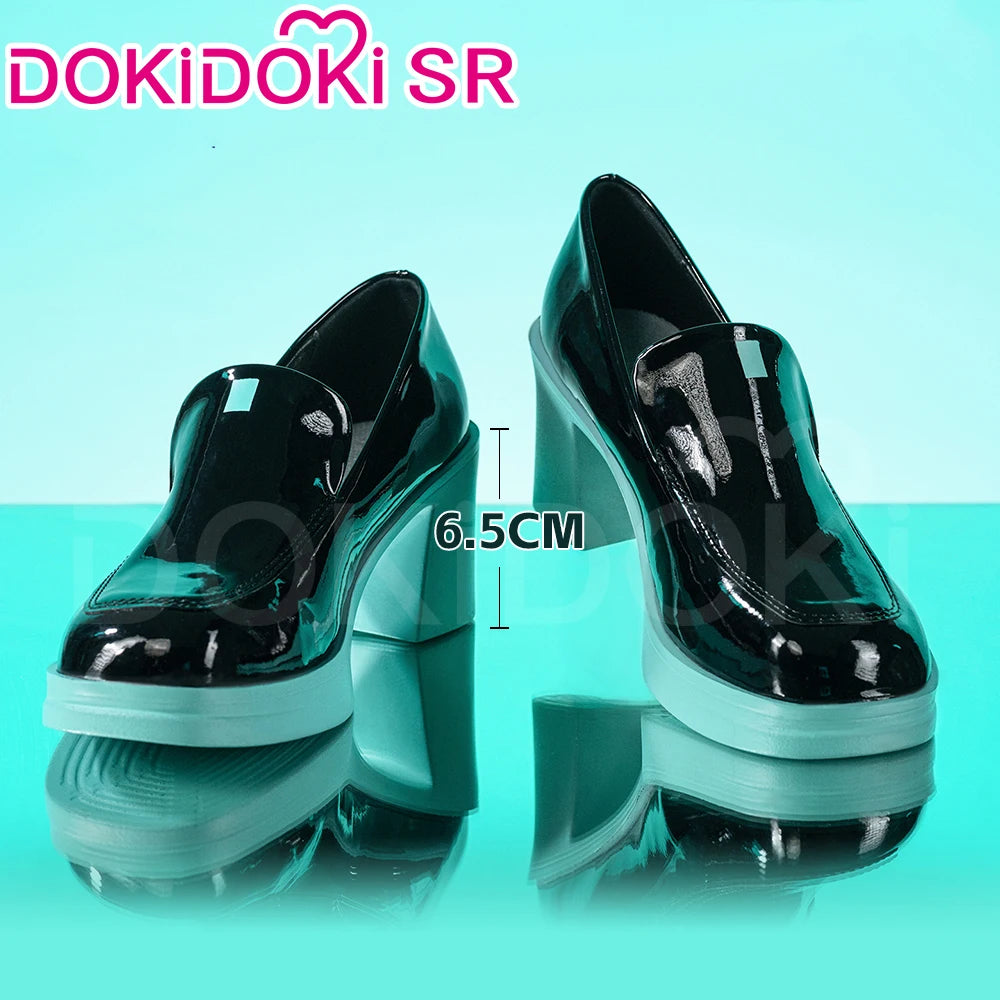 Mikuu Cosplay Shoes Anime Cosplay DokiDoki-SR Women Cute Black Boots Uniform Shoes Mikuu Halloween Cosplay Shoes