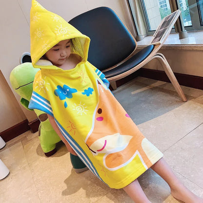 Baby Bathing Towels Boys Hooded Microfiber Minnie Bath Robes for Girls Kids Beach Towel Stitch Mickey Cape Towels Poncho