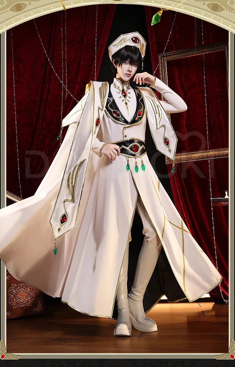 IN STOCK Lelouchh Lamperougee C Cosplay Anime【S-2XL】DokiDoki-SR Men Emperor C Queen Lelouchh Cosplay Plus Size Halloween
