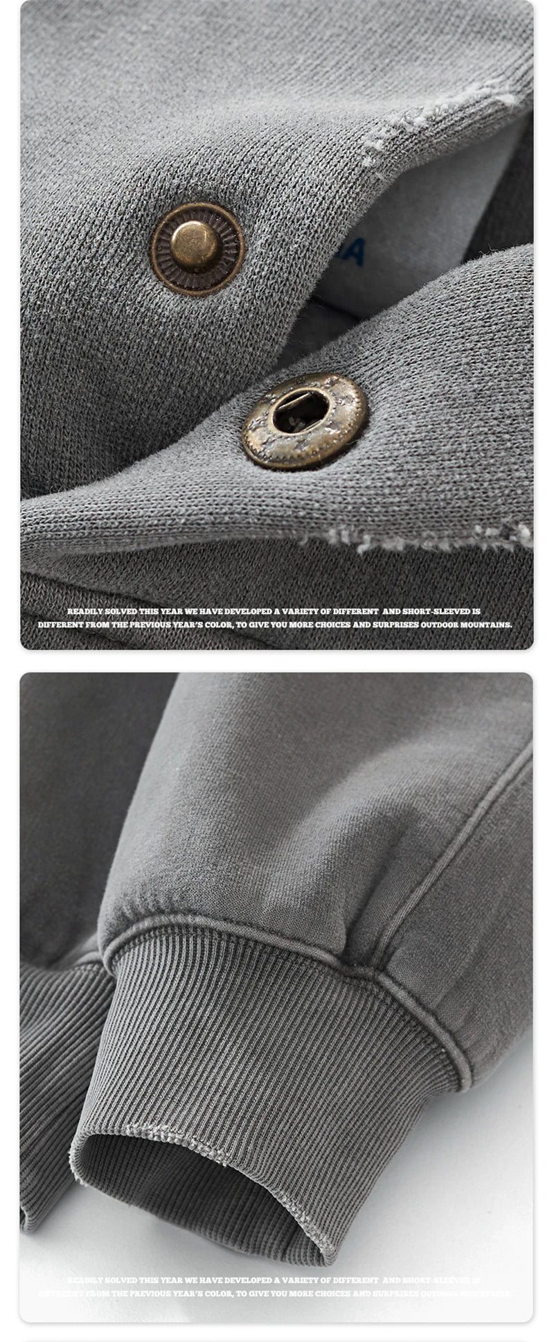 ZODF Vintage 350gsm Man Washed Boxy Fleece Hoodie Unisex Loose Ripped Warm Button Winter Hooded Pullovers Brand Clothing HY0053