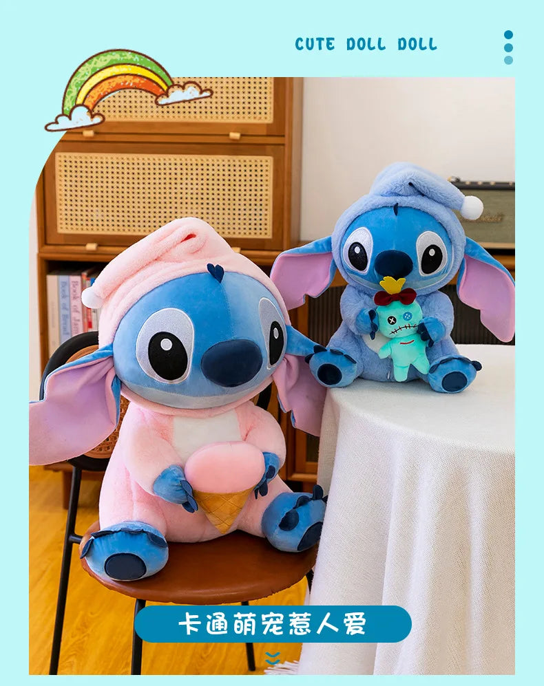 80cm Super Big Size Stitch Disney Anime Plush Stuffed Doll Lilo & Stitch Plushies Room Decorates Children's Pillow Holiday Gifts